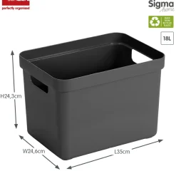 Sunware Sigma home 18 Liter Aufbewahrungsbox - Anthracite