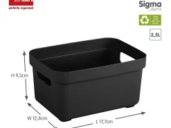 Sunware Sigma Home 2,5 liter Set von 6 Lagerbox - Black