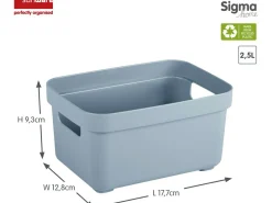 Sunware Sigma Home 2,5 liter Set von 6 Lagerbox - Blue