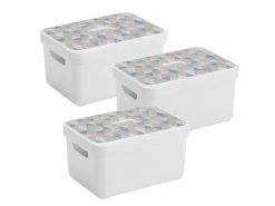Sunware Sigma Home 13 Liter Triangel Box mit Deckel - 3 Stück
