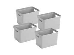 Sunware Sigma home 4er-Set 18L Aufbewahrungsbox - grau