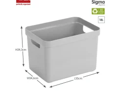 Sunware Sigma home 4er-Set 18L Aufbewahrungsbox - grau