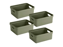 Sunware Sigma home 4er-Set 24L Aufbewahrungsbox - dunkelgrün