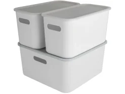 Sunware Sigma home 3er-Set cube boxen mit Deckel - weiß