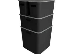 Sunware Sigma home 4er-Set cube boxen mit Deckel - schwarz