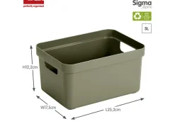 Sunware Sigma home 6er-Set 5L Aufbewahrungsbox - dunkel grün