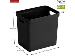 Sunware Sigma home 4er-Set 25L Aufbewahrungsbox - schwarz