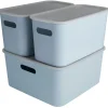 Sunware Sigma home 3er-Set cube boxen mit Deckel - blau