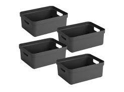 Sunware Sigma home 4er-Set 24L Aufbewahrungsbox - anthrazit