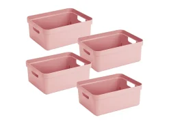 Sunware Sigma home 4er-Set 24L Aufbewahrungsbox - rosa
