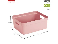 Sunware Sigma home 4er-Set 24L Aufbewahrungsbox - rosa