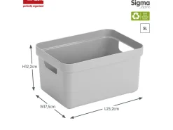 Sunware Sigma home 6er-Set 5L Aufbewahrungsbox - grau