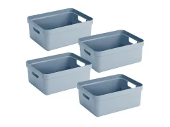 Sunware Sigma home 4er-Set 24L Aufbewahrungsbox - blau