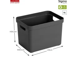 Sunware Sigma home 4er-Set 18L Aufbewahrungsbox - anthrazit