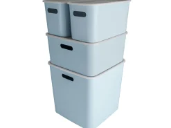 Sunware Sigma home 4er-Set cube boxen mit Deckel - blau