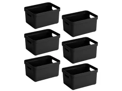 Sunware Sigma home 6er-Set 5L Aufbewahrungsbox - schwarz