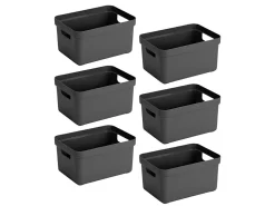 Sunware Sigma home 6er-Set 5L Aufbewahrungsbox - anthrazit