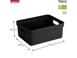 Sunware Sigma home 4er-Set 24L Aufbewahrungsbox - schwarz
