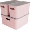 Sunware Sigma home 3er-Set cube boxen mit Deckel - rosa