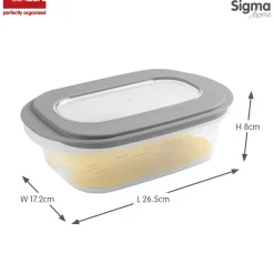 Sunware Sigma home 2er-Set Käse Aufschnittdose mit Tablett - Grey
