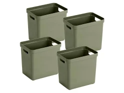 Sunware Sigma home 4er-Set 25L Aufbewahrungsbox - dunkel grün