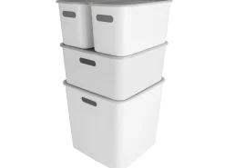 Sunware Sigma home 4er-Set cube boxen mit Deckeln - Weiß