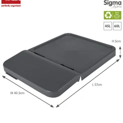 Sunware sigma home 45/60L Anthracite Sortiereinheit Deckel - 4 St