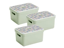 Sunware Sigma Home 13L Green Triangel Aufbewahrungsbox - 3 Stück