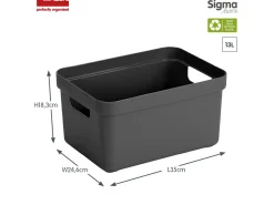 Sunware Sigma home 13L Set von 6 Aufbewahrungsbox - Anthracite