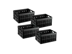 Sunware Square 32 Liter Black Klappbox - Set von 4