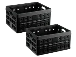 Sunware Square 32 Liter Set von 2 Klappboxen - Black