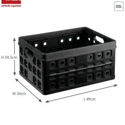 Sunware Square 32 Liter Set von 2 Klappboxen - Black
