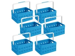 Sunware Square 24 Liter Set von 6 Klappboxen mit Griff - Blue