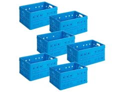 Sunware Square 32 Liter Set von 6 Klappboxen - Blue