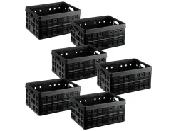 Sunware Square 32 Liter Set von 6 Klappboxen - Black