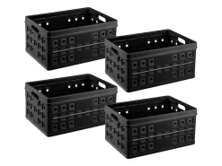 Sunware Square 46 Liter Set von 4 Klappboxen - Black