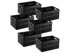 Sunware Square 46 Liter Set von 6 Klappboxen - Black