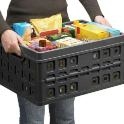 Sunware Square 46 Liter Set von 6 Klappboxen - Black