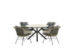 5-teiliges dining Gartenset Margriet&runder Edison Tisch