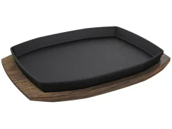 The Bastard Cast Iron Sizzling M/L Kochplatte mit Untersetzer