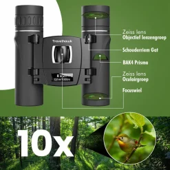 Travelhawk 8X21 Kompaktes Fernglas - Black
