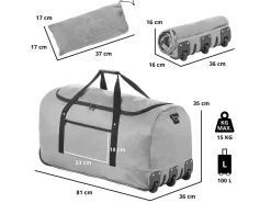 TravelZ 100 Liter faltbare Rolltasche