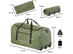 TravelZ 100 Liter faltbare Rolltasche
