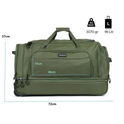 TravelZ 96 Liter Reisetasche mit Rädern - Green