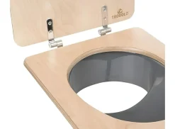TROBOLO Trockentrenntoilette Einsatz & Holzsitz - grey