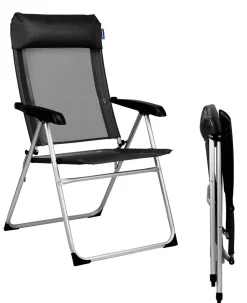 TRVLMORE 5 Positionen Campingstuhl - Black