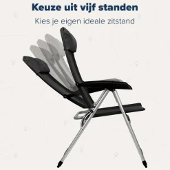 TRVLMORE 5 Positionen Campingstuhl - Black