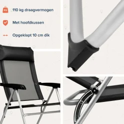 TRVLMORE 5 Positionen Campingstuhl - Black