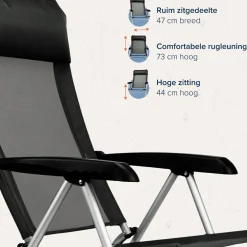 TRVLMORE 5 Positionen Campingstuhl - Black