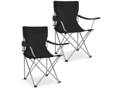 TRVLMORE Basic Black Faltstuhl - Set von 2